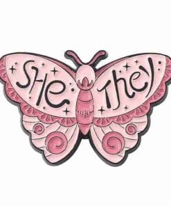 Pink Moth 'She | Them' Enamel Pin