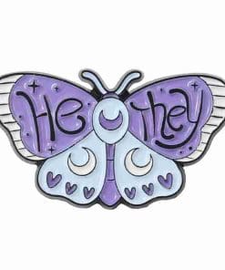 Purple Moth 'He | Them' Enamel Pin