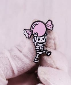 Alternative view of Candy Skeleton Chibi Enamel Pin