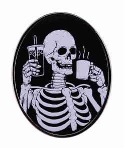 Skeleton 'Coffee | Hot or Cold' Enamel Pin