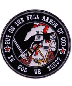 Knight Armor 'In God We Trust' Enamel Pin