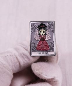 Alternative view of Beetlejuice 'The Bride Tarot' Enamel Pin