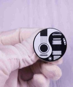 Alternative view of Yin Yang Electric Guitar Enamel Pin