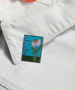 Alternative view of Flower Quote 'I Will Become A Little Bit Braver Every Day' Enamel Pin