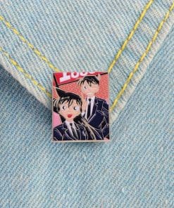 Alternative view of Detective Conan 'Conan Edogawa and Ran Mouri 2.0' Enamel Pin
