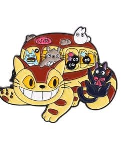 Alternative view of My Neighbor Totoro 'Catbus and Friends with Jiji' Enamel Pin