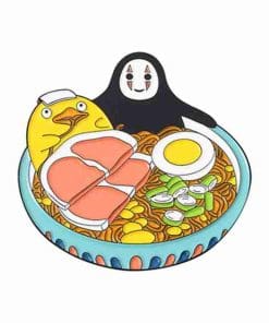 Alternative view of Spirited Away 'Kaonashi | Ramen Bath' Enamel Pin