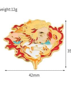 Alternative view of Demon Slayer 'Flaming Rengoku' Enamel Pin