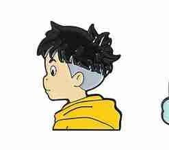 Alternative view of Ponyo Enamel Pin