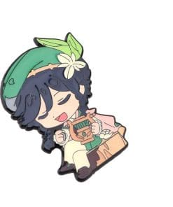 Alternative view of Genshin Impact 'Venti Plays the Harp' Enamel Pin