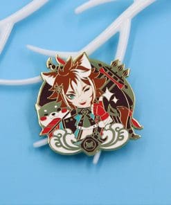 Alternative view of Genshin Impact 'Gorou | Geo' Enamel Pin