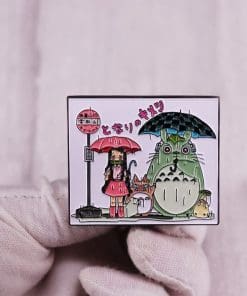 Alternative view of Demon Slayer 'Nezuko and Totoro' Enamel Pin