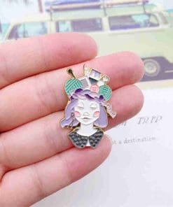 Alternative view of Crafty Girl Enamel Pin