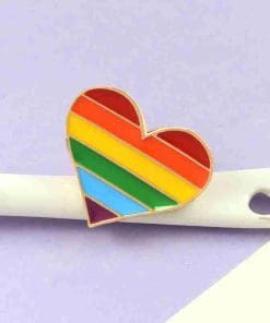 Alternative view of Rainbow Pride Heart Enamel Pin