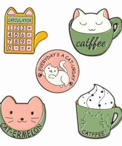 Alternative view of Coffee Cat 'Catffee Cream' Enamel Pin