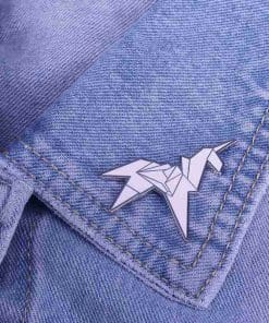 Alternative view of Origami 'Unicorn' Enamel pin