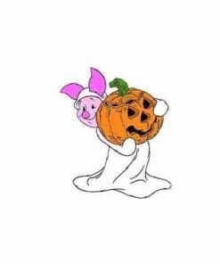 Acrylic Pin Halloween Pumpkin 'Piglet Ghost'