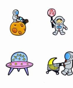 Astronaut 'Planet and Space | Set of 4' Enamel Pin