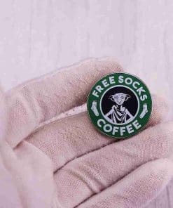Alternative view of Coffee 'Free Socks | Elf' Enamel Pin