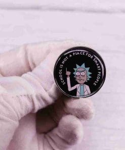 Alternative view of Rick and Morty 'School Not For Smart People' Enamel Pin