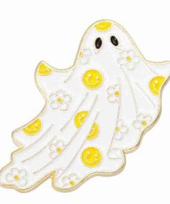Flying Ghost 'Smiley and Flowers' Enamel Pin