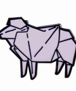 Origami 'White Sheep' Enamel Pin