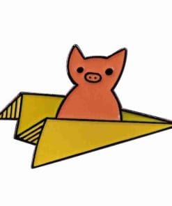Paper Plane 'Pig Ride' Enamel Pin