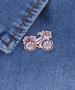 Alternative view of Bicycle 'Flower Delivery' Enamel Pin