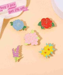 Blue Peony Enamel Pin - Image 5