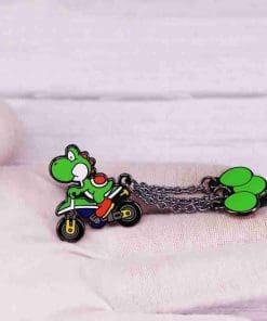 Alternative view of Super Mario Bros 'Yoshi | Bike Ride' Enamel Pin