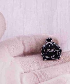 Alternative view of Black Bag 'Men are Trash' Enamel Pin