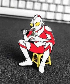 Alternative view of Ultraman 'Hot Ramen' Enamel Pin