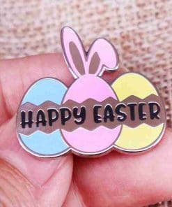 Bunny Eggs 'Happy Easter' Enamel Pin