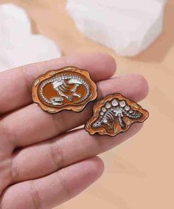 Alternative view of Dinosaur 'Stegosaurus Fossil' Enamel Pin
