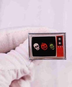 Alternative view of Horror Tv 'Skull x Pumpkin x Ghost' Enamel Pin