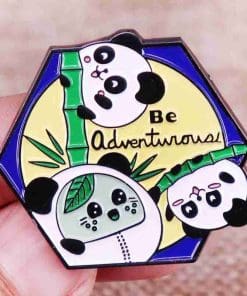 Cute Panda 'Be Adventurous' Enamel Pin