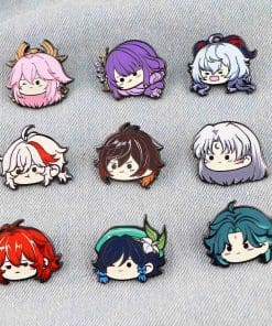 Alternative view of Genshin Impact 'Venti Chibi Head 2.0' Enamel Pin