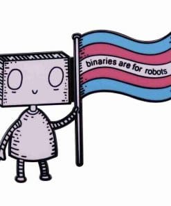 Robot Flag 'Binaries Are For Robot' Enamel Pin