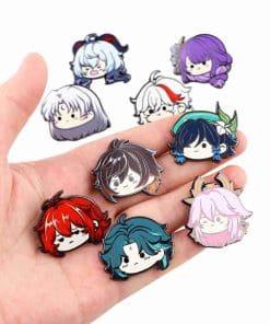 Alternative view of Genshin Impact 'Ganyu Chibi Head' Enamel Pin