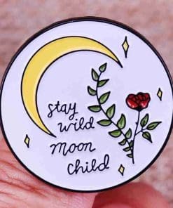 Moon Phrase 'Stay Wild Moon Child' Enamel Pin