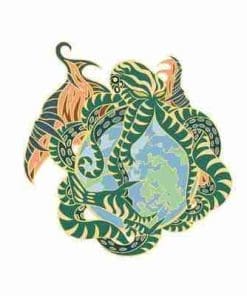 Mythical Animal 'Octopus | Green Earth' Enamel Pin