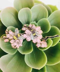 Cherry Blossoms 'Spring Bee Flowers' Enamel Pin