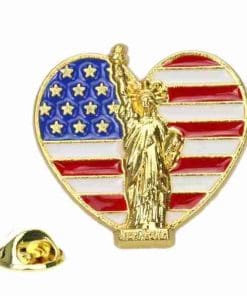 Statue of Liberty 'U.S. Flag | Heart' Enamel Pin