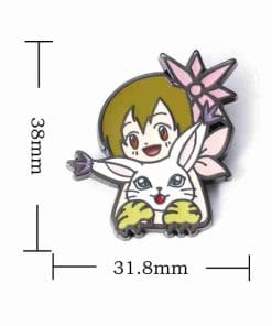 Alternative view of Digimon Adventure 'Kari Kamiya & Gatomon' Enamel Pin