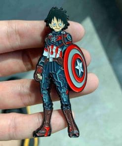 Alternative view of One Piece 'Luffy x Captain America' Enamel Pin