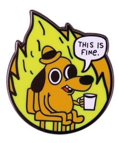 On Fire 'Flame | This is Fine Coffee' Enamel Pin