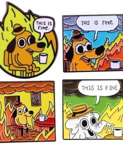 Alternative view of On Fire 'Flame | This is Fine Coffee' Enamel Pin
