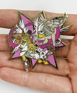 Alternative view of Digimon Adventure 'Angemon vs Ophanimon' Enamel Pin