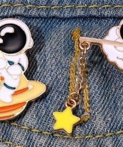 Alternative view of Little Astronaut 'Star Chain Set of 2' Enamel Pin