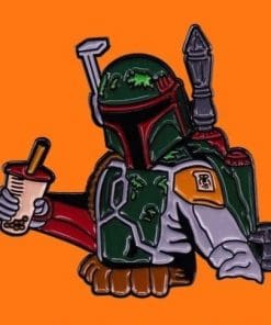 Alternative view of Boba Fett 'Milk Tea Time' Enamel Pin